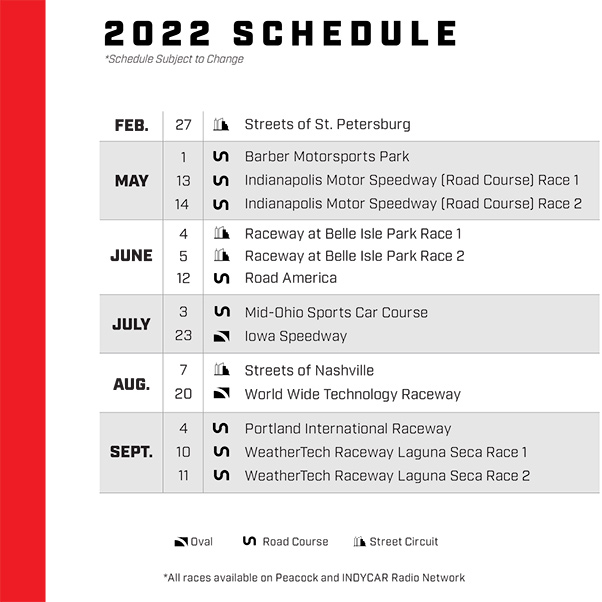 IndyLights schedule