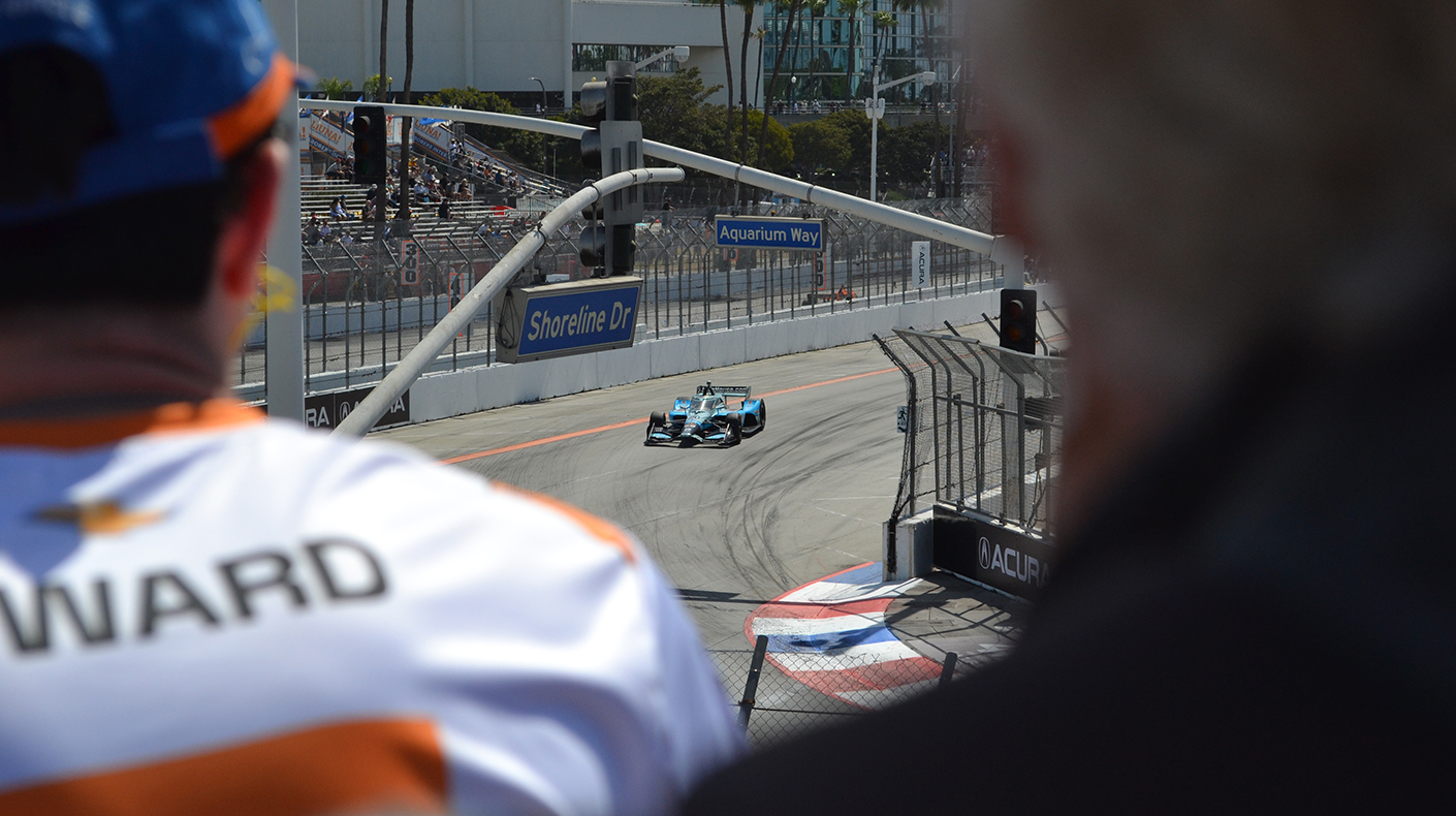Fans watching the Acura Grand Prix of Long Beach.