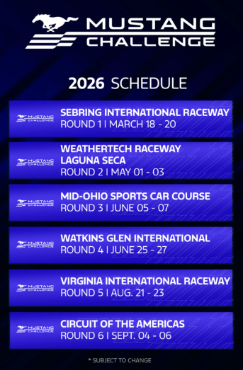 Mustang Challenge schedule
