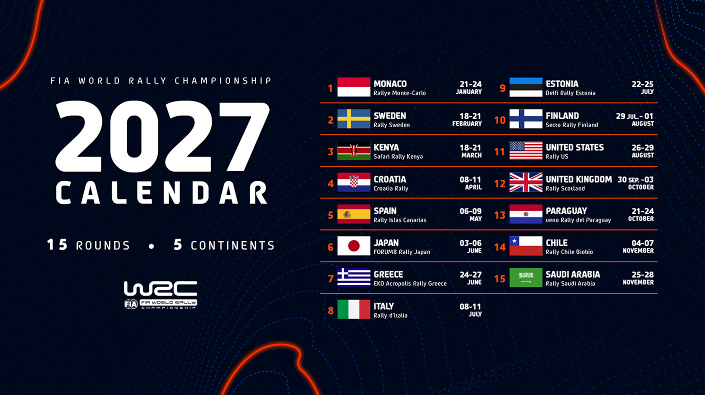2027 WRC schedule.