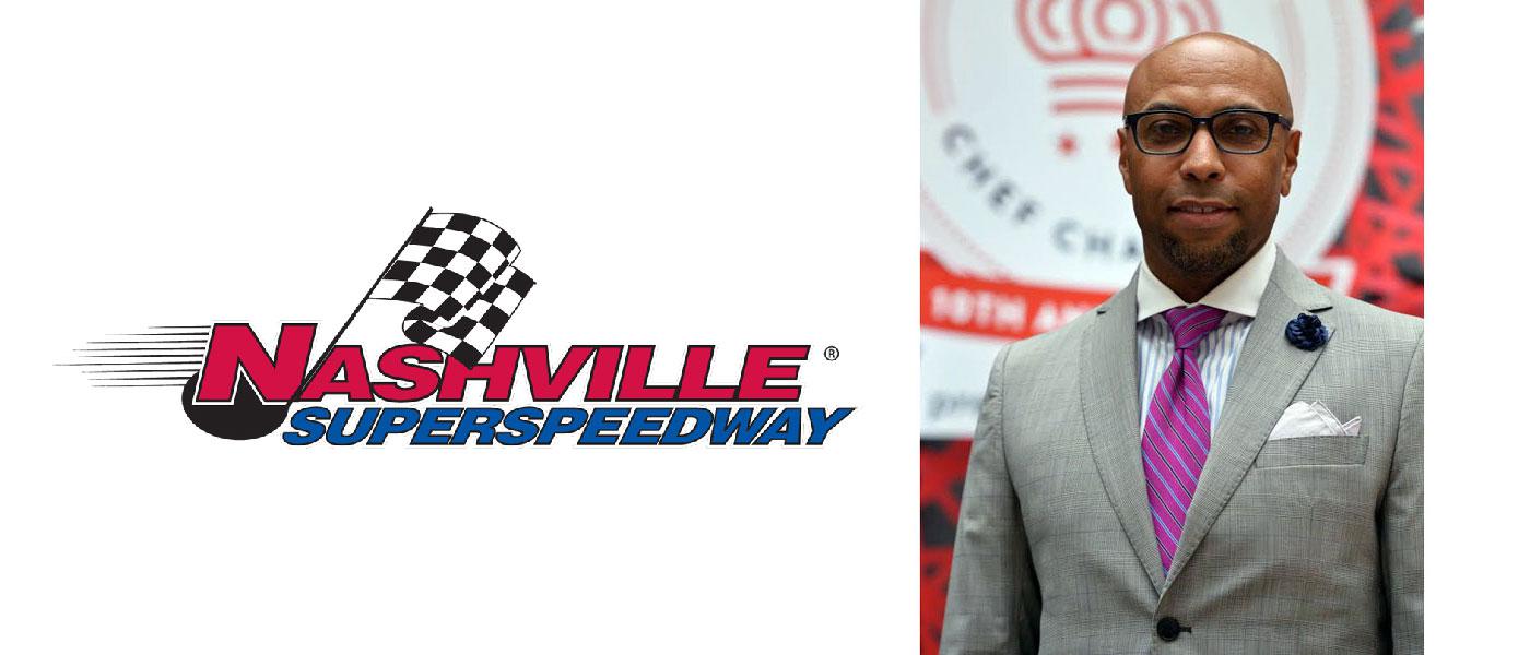 Nashville SuperSpeedway logo and Erik Moses