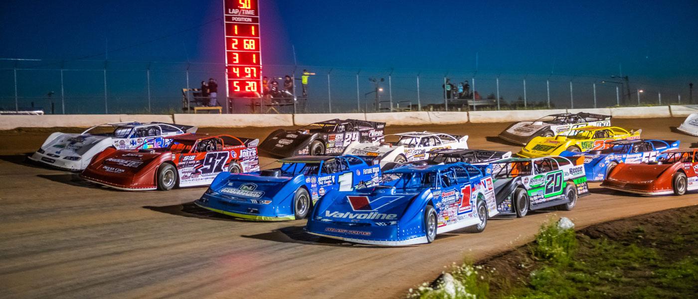 World of Outlaws Late Models on track. Photo by Jim Denhamer courtesy of World of Outlaws