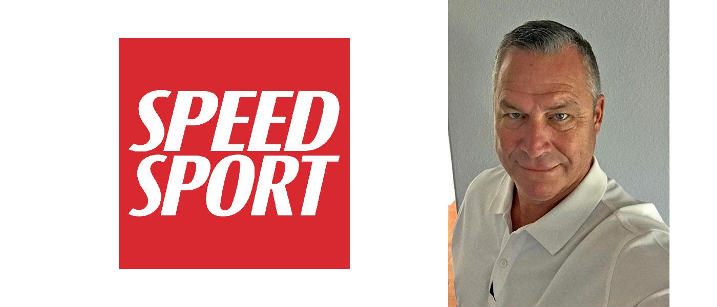 SPEED SPORT logo and photo of Mark Carter, new SPEED SPORT VP of sales and business development
