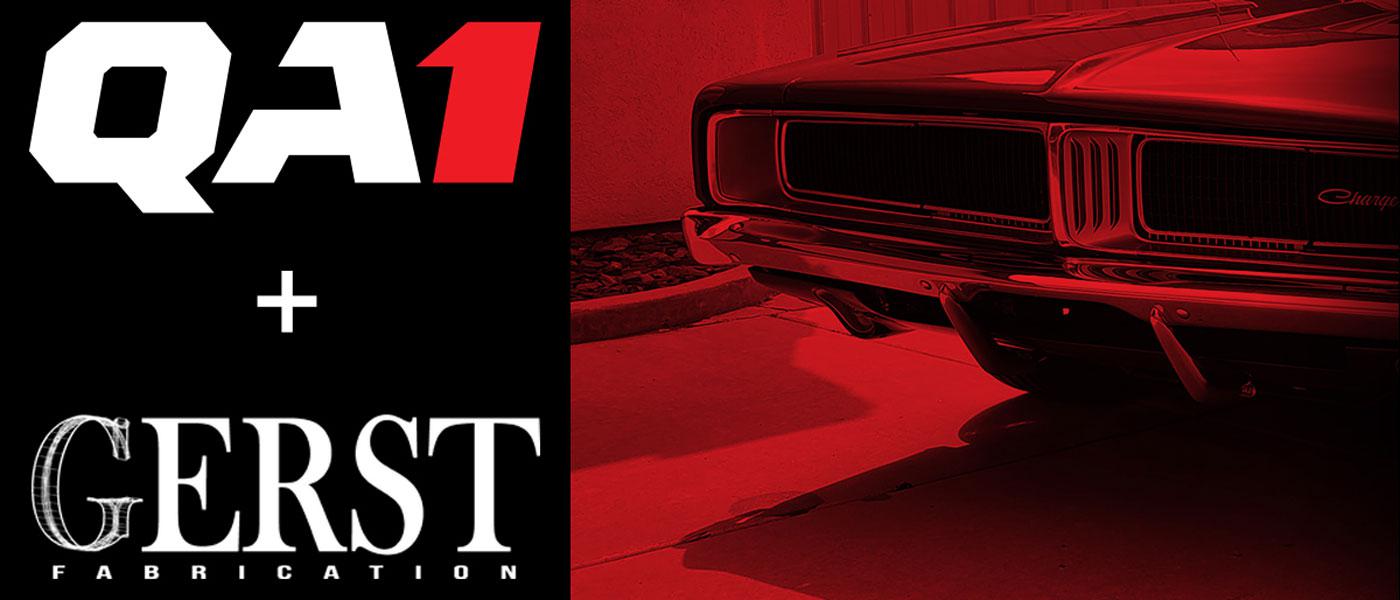 QA1 logo, Gerst Tubular Suspension logo, and American muscle car