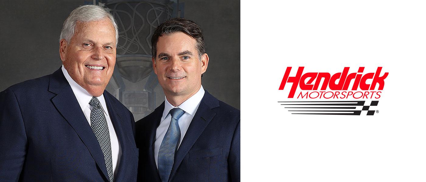 Rick Hendrick and Jeff Gordon, and Hendrick Motorsports logo