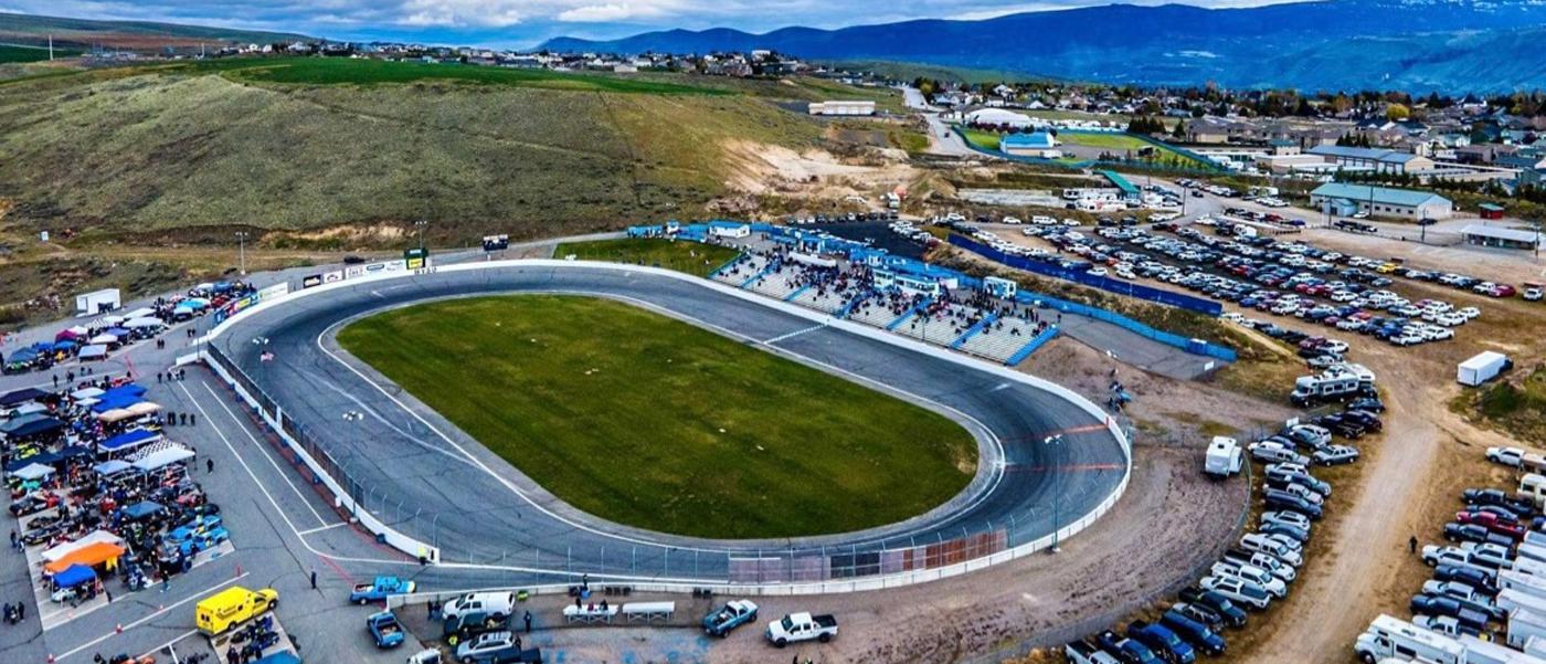 aerial image of Wenatchee Valley’s Super Oval (WVSO) in East Wenatchee, Washington