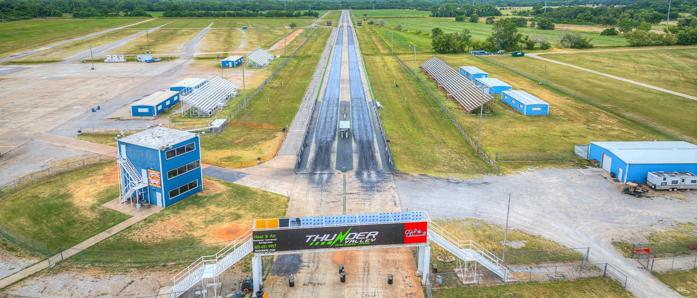 Aerial view of Thunder Valley Raceway Park (OK)