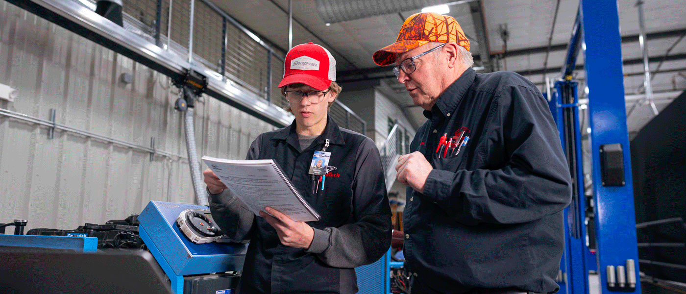 WyoTech student and instructor