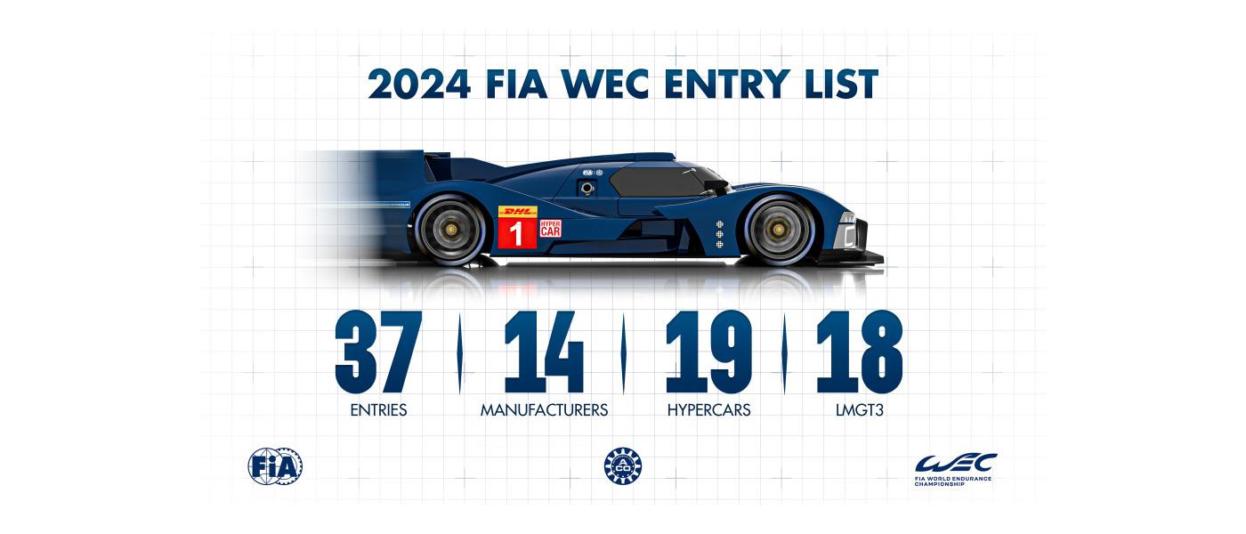 A WEC Hypercar with the number of entries listed