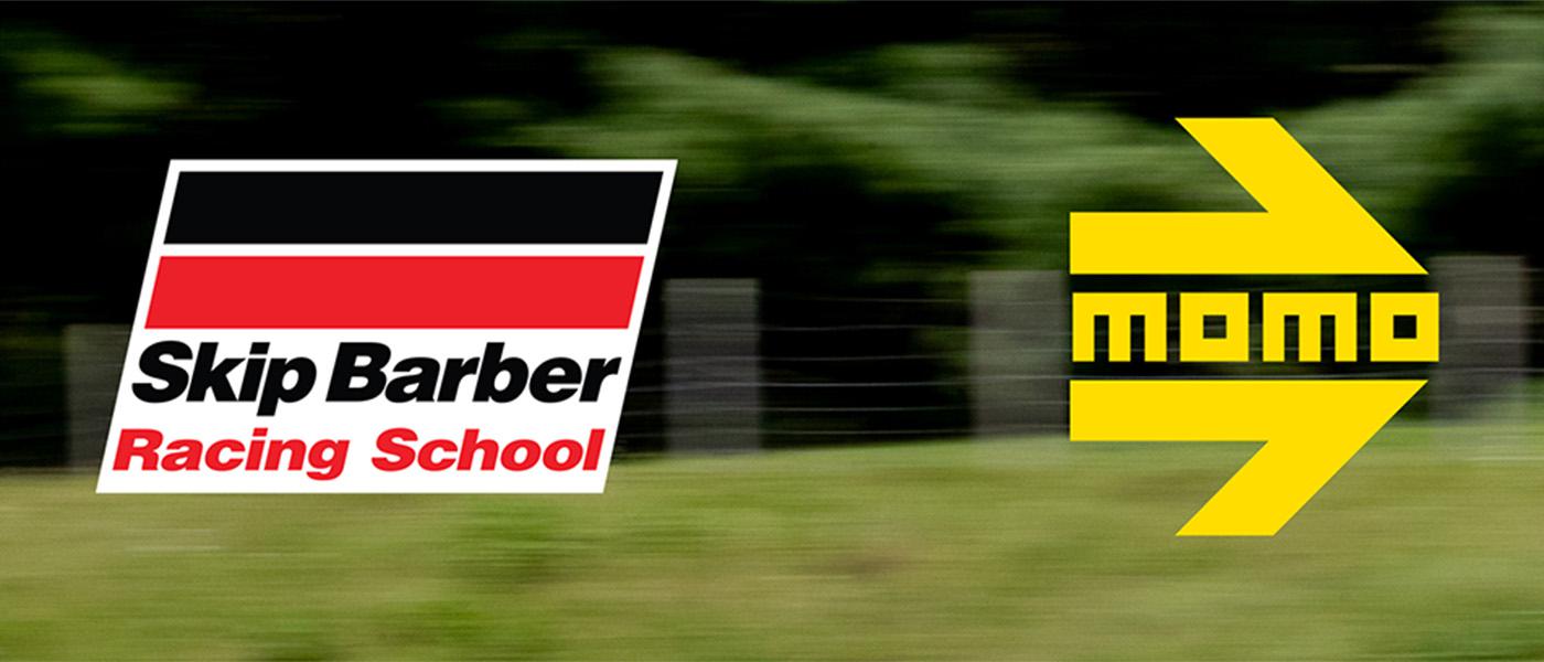 The Skip Barber Racing School and MOMO Motorsport logos