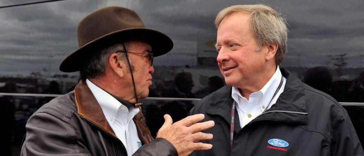 Edsel B. Ford II talks with Jack Roush