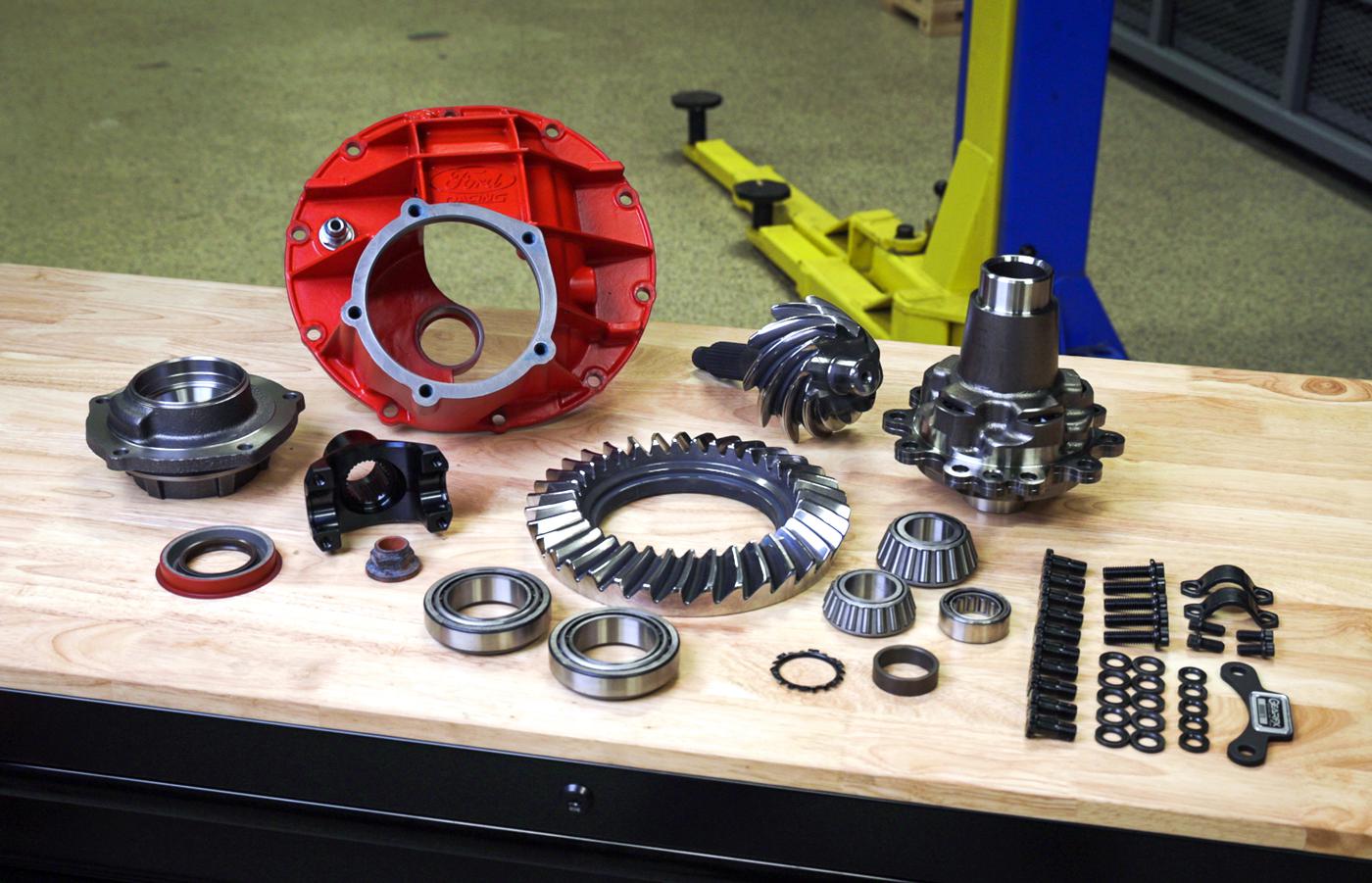 rearend components in a shop. Ford 9-Inch Third-Member Prep