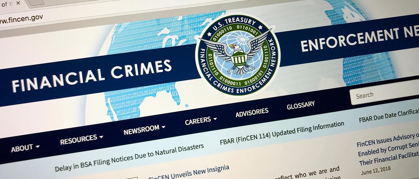 U.S. Department of the Treasury's Financial Crimes Enforcement Network stock image