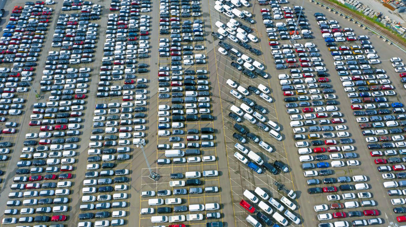 automobiles in parking lot for tariffs story. courtesy of Shutterstock
