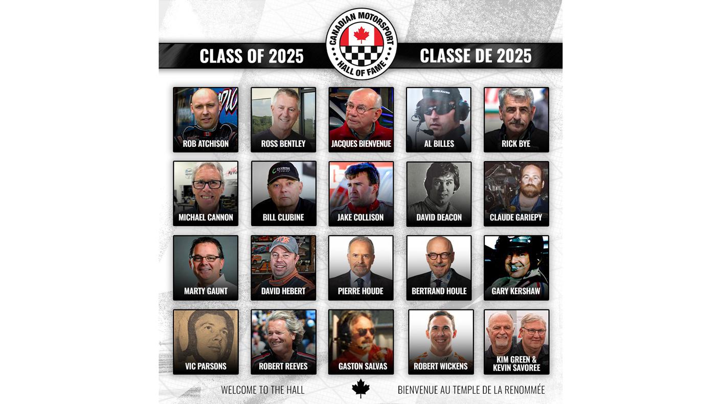 20 Inducted Into Canadian Motorsport Hall of Fame. Graphic courtesy of CMHoF