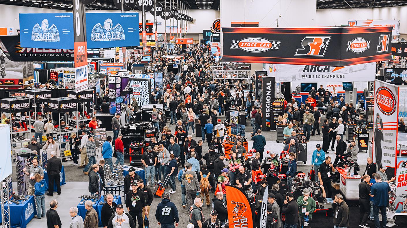 A crowded PRI Show floor.