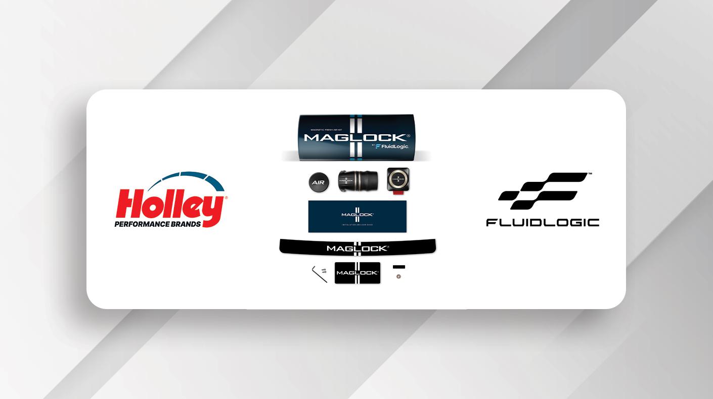 Holley and FluidLogic logos.