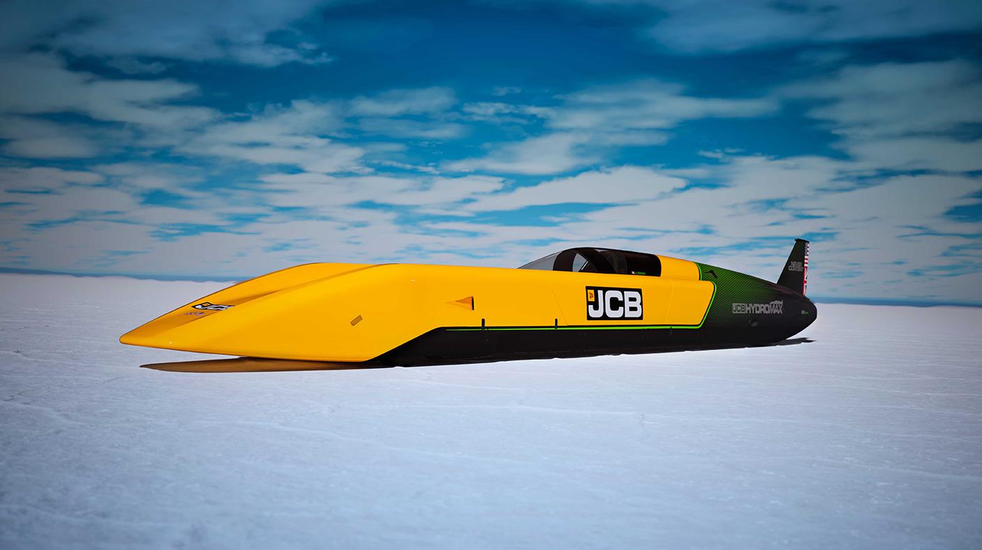 The JCB Hydromax on the Bonneville Salt Flats.