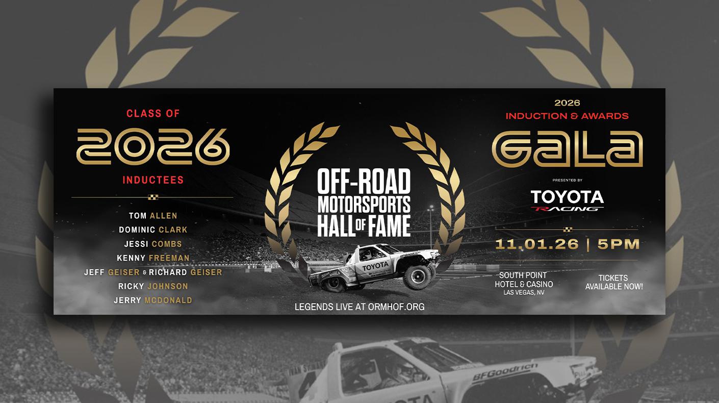 Off-Road Motorsports hall of fame event graphic
