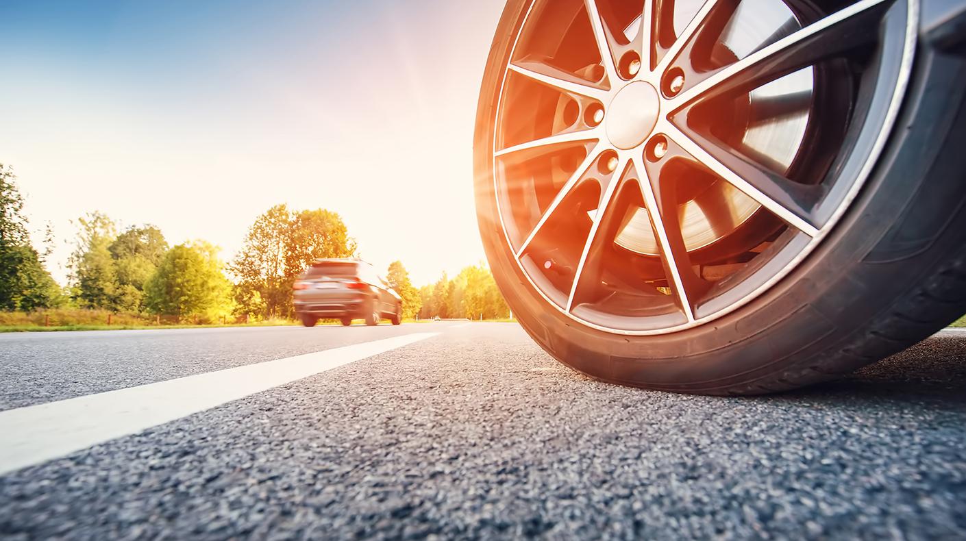Tire on road