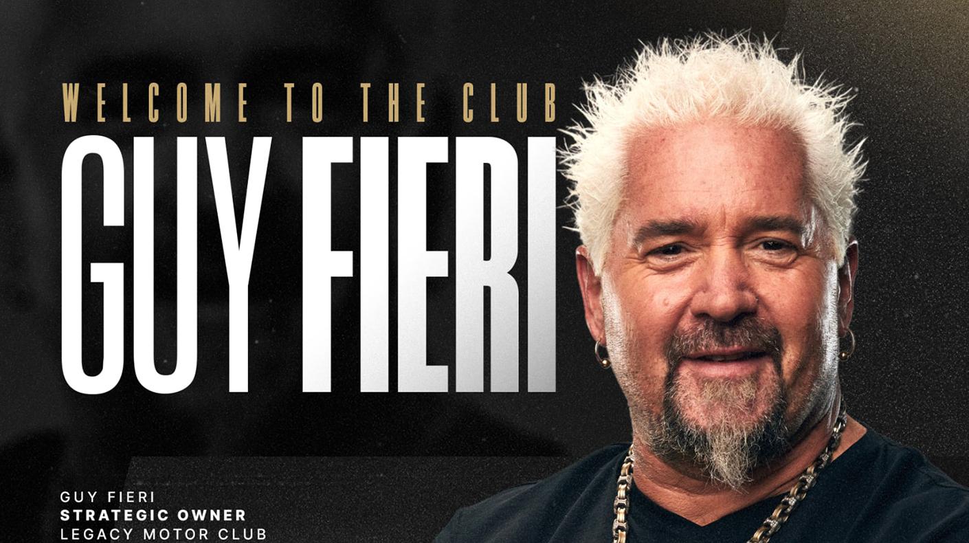 Guy Fieri graphic for Legacy Motor Club.