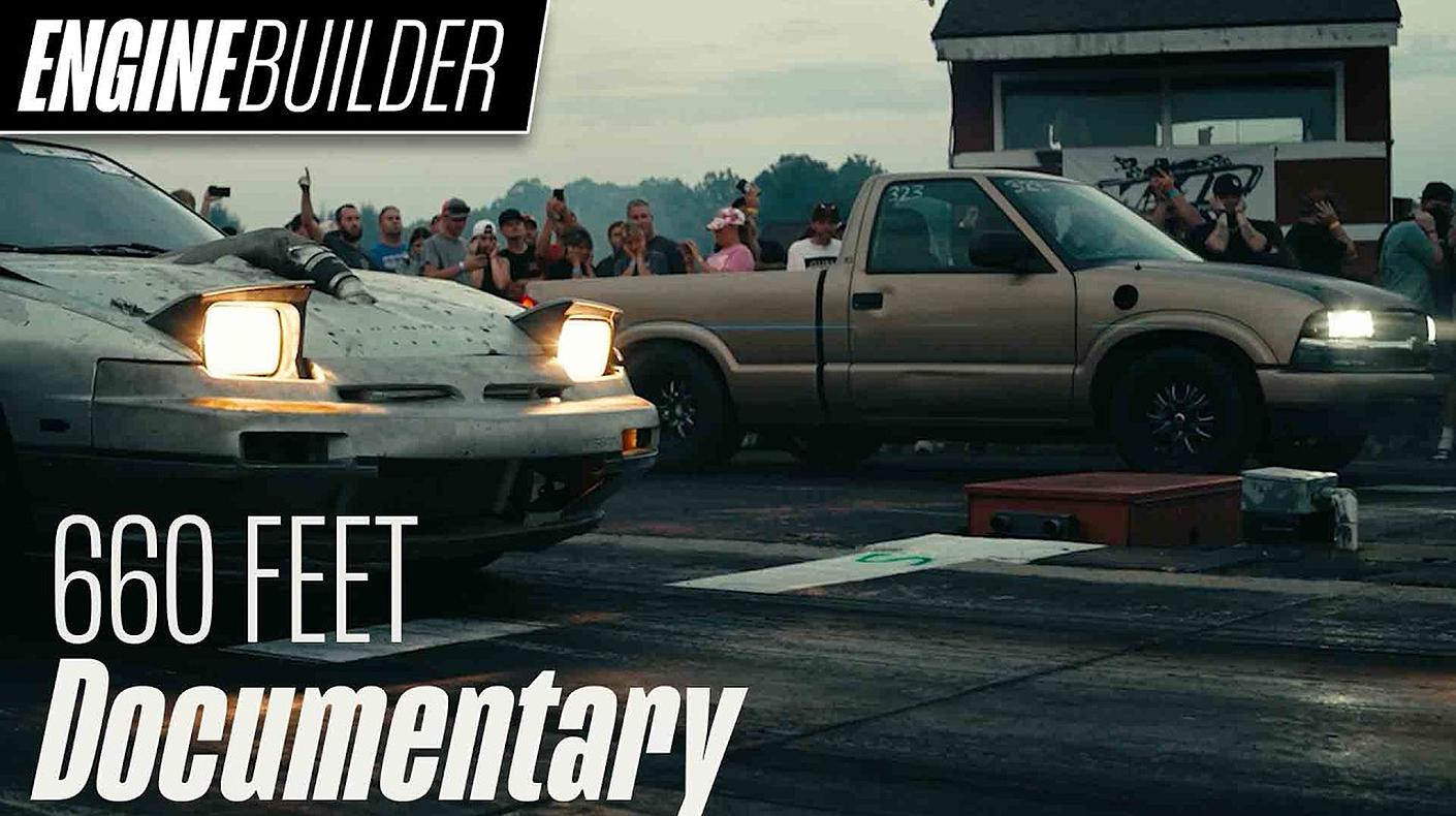 Title Card for the Engine Builder documentary on no prep racing