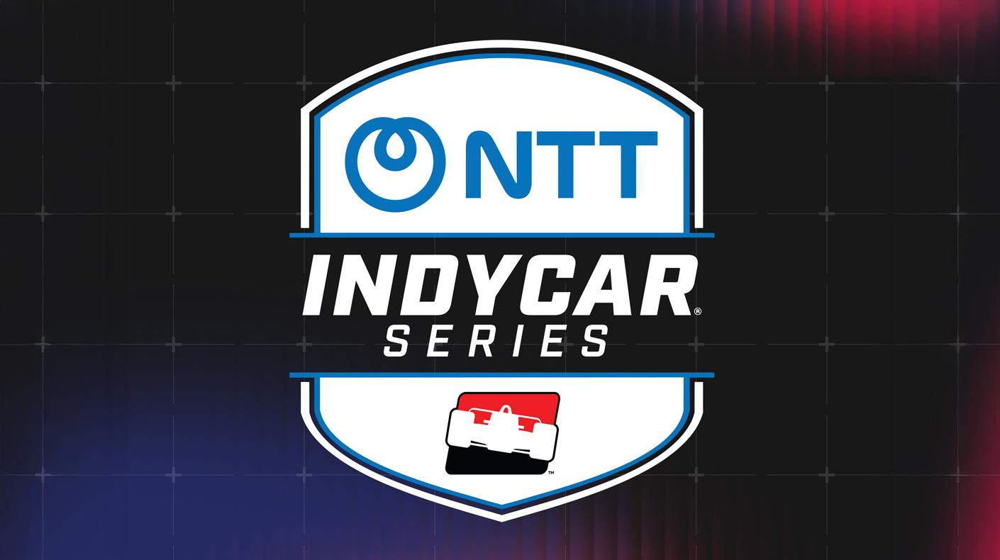 NTT INDYCAR SERIES logo on a gradient background.