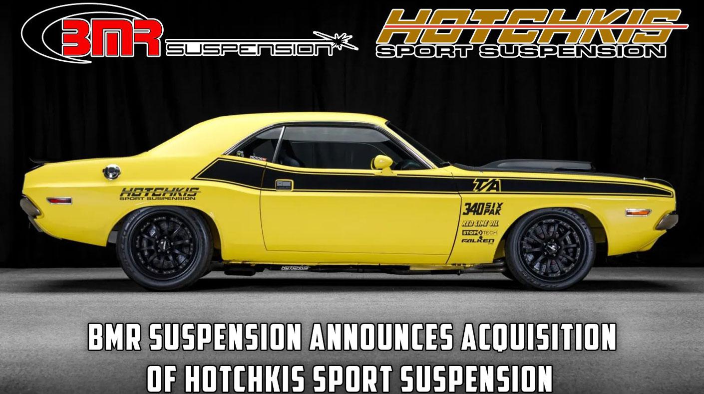 70 Dodge Challenger, BMR Suspension logo and Hotchkis Sport Suspension logo