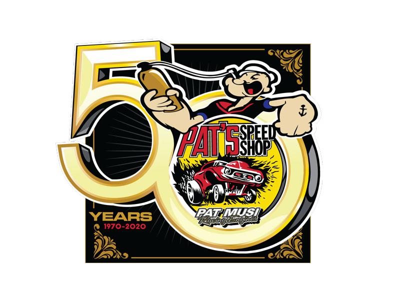 Pat Musi Racing Engines 50th anniversary logo