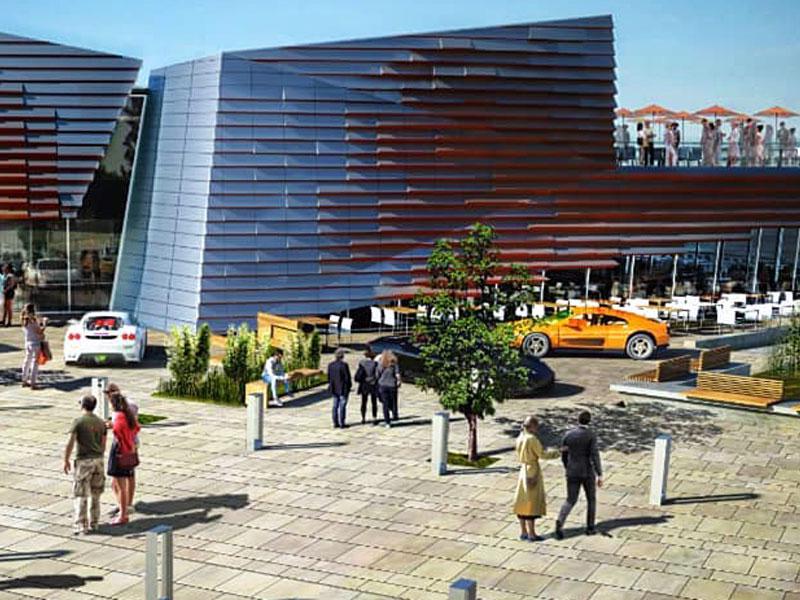 Rendering of the new M1 Concourse Event Center & Restaurant in Pontiac, Michigan
