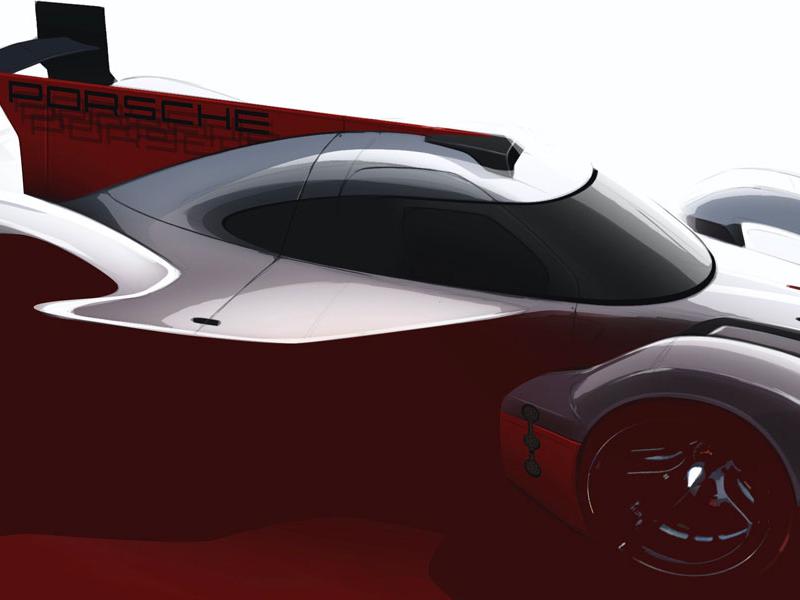 Graphic of the LMDh prototype, 2020, Porsche AG