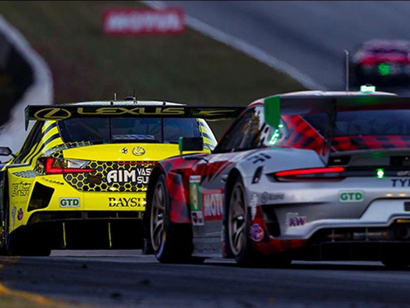 Photo courtesy of IMSA; IMSA competitors on track