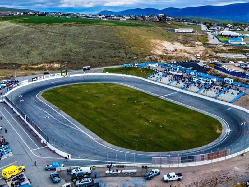 aerial image of Wenatchee Valley’s Super Oval (WVSO) in East Wenatchee, Washington