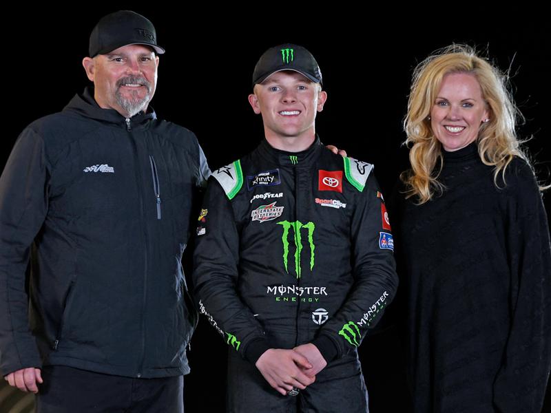 (Left to right) Coy Gibbs, Ty Gibbs, and Heather Gibbs