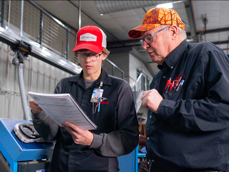 WyoTech student and instructor