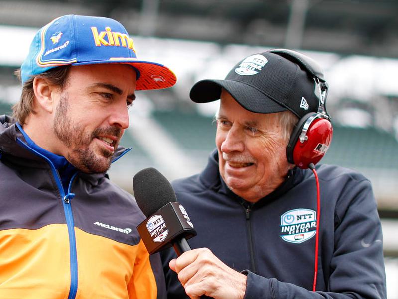 Fernando Alonso, left, and the late Robin Miller, right
