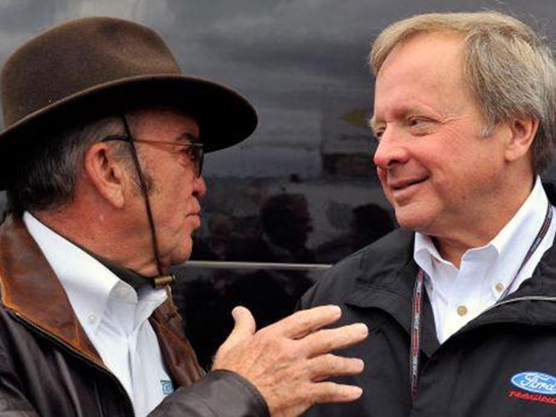 Edsel B. Ford II talks with Jack Roush