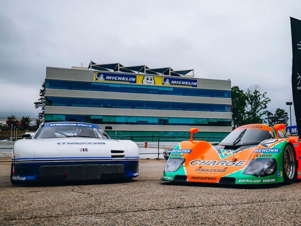 Vintage Mazda race cars at Michelina 