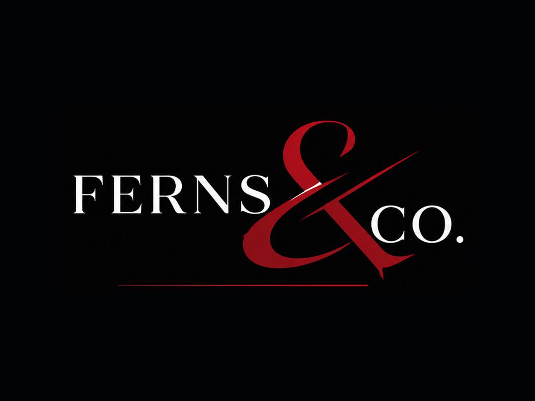 The Ferns & Co. logo on black background.