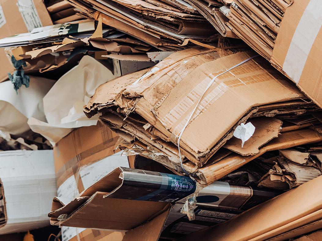 A pile of used cardboard.