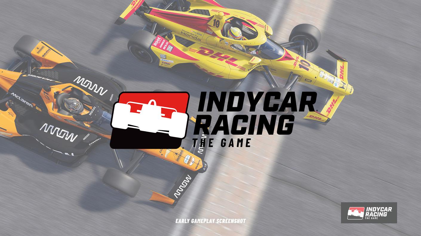 INDYCAR Racing The Game screenshot and logo.