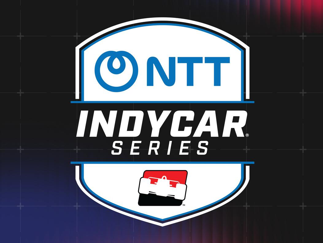 NTT INDYCAR SERIES logo on a gradient background.